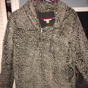 Francesca’s grey quarter zip Sherpa